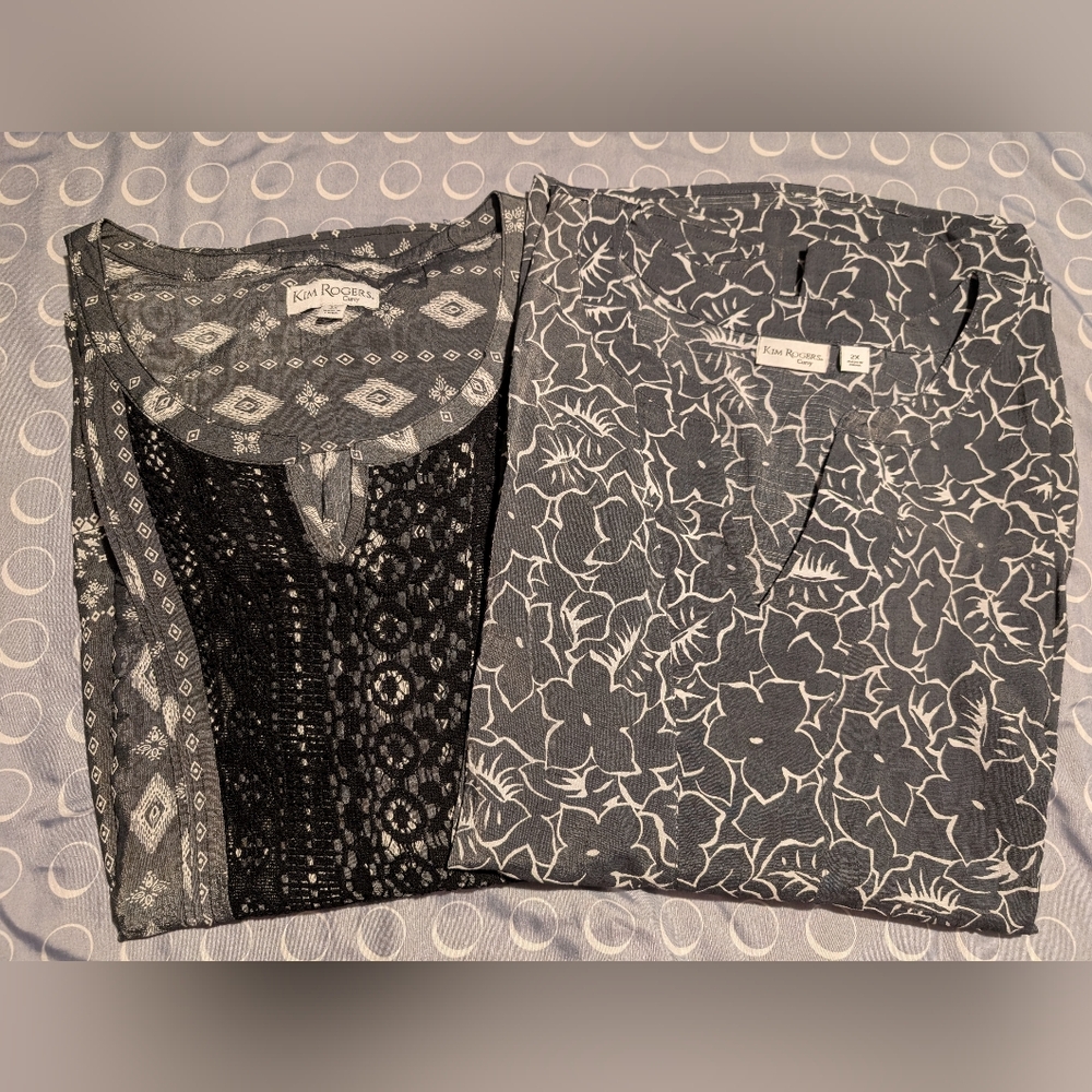 Two Gray 2X Blouses by Kim Rogers